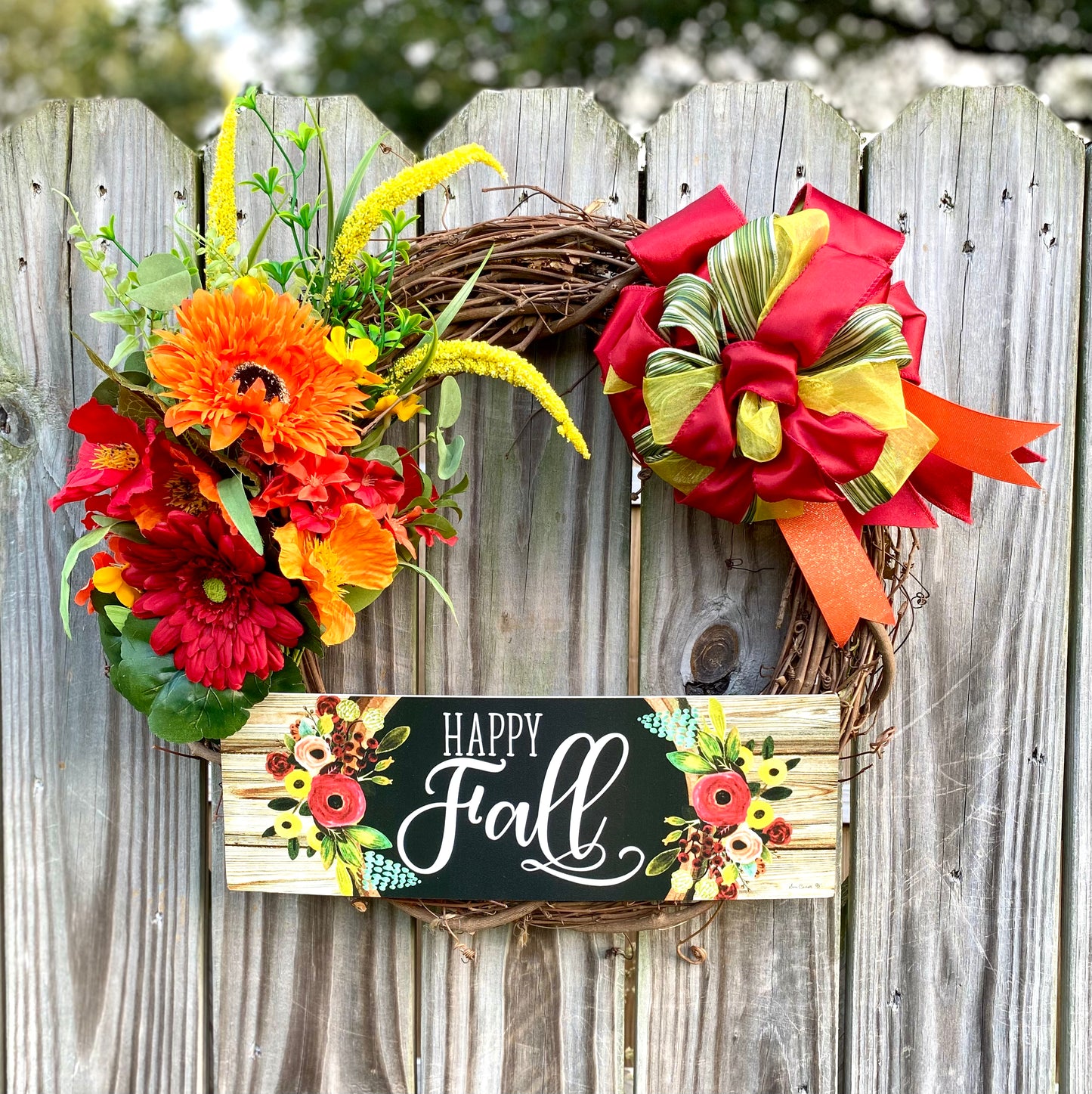 Happy Fall Grapevine Wreath