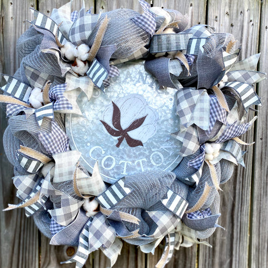 Cotton Boll Wreath